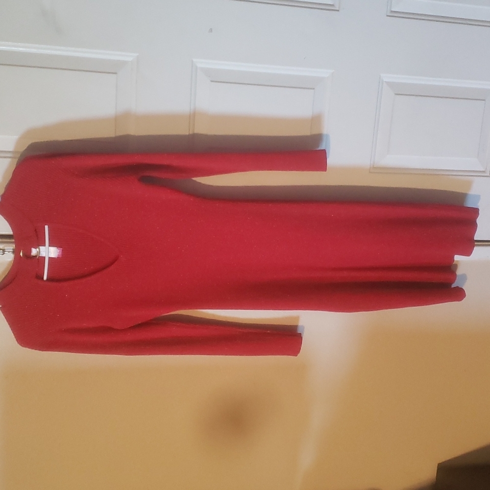 Long sleeve sparkly red dress